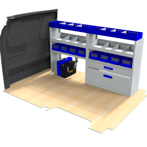 Ford Custom L1 (SWB) Offside Van Racking Option 7 Van Racking Option 7 for the Ford Custom L1 (SWB)