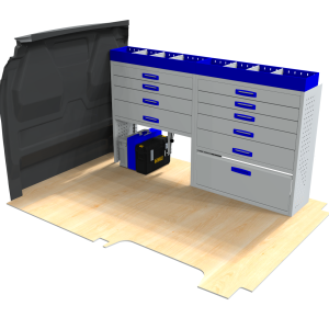 Ford Custom L1 (SWB) Offside Van Racking Option 10 Van Racking Option 10 for the Ford Custom L1 (SWB)