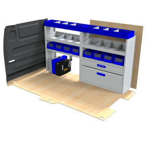 Vauxhall Vivaro L1 (S) Offside Van Racking Option 7 Van Racking Option 7 for the Vauxhall Vivaro (Offside) L1 (S)