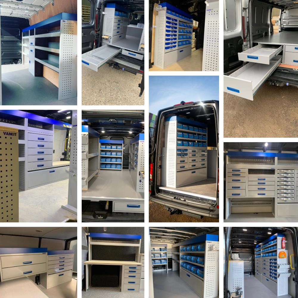 A Collage of photos showing Vankit Installs